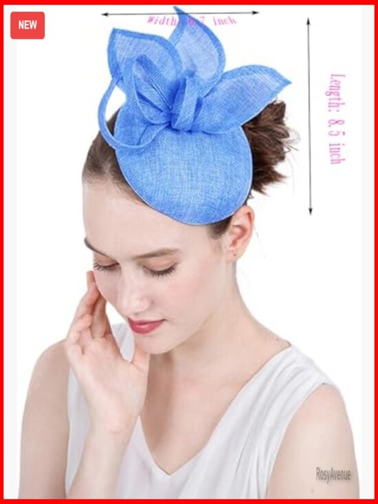 Sinamay Flower Feathers Pillbox Fascinator Derby Headband for Wedding Party main image 5